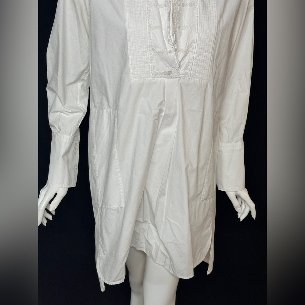 Isabel Etoile Marant Size 36 White Ruffled Long Sleeve Tunic Dress - Picture 3 of 10